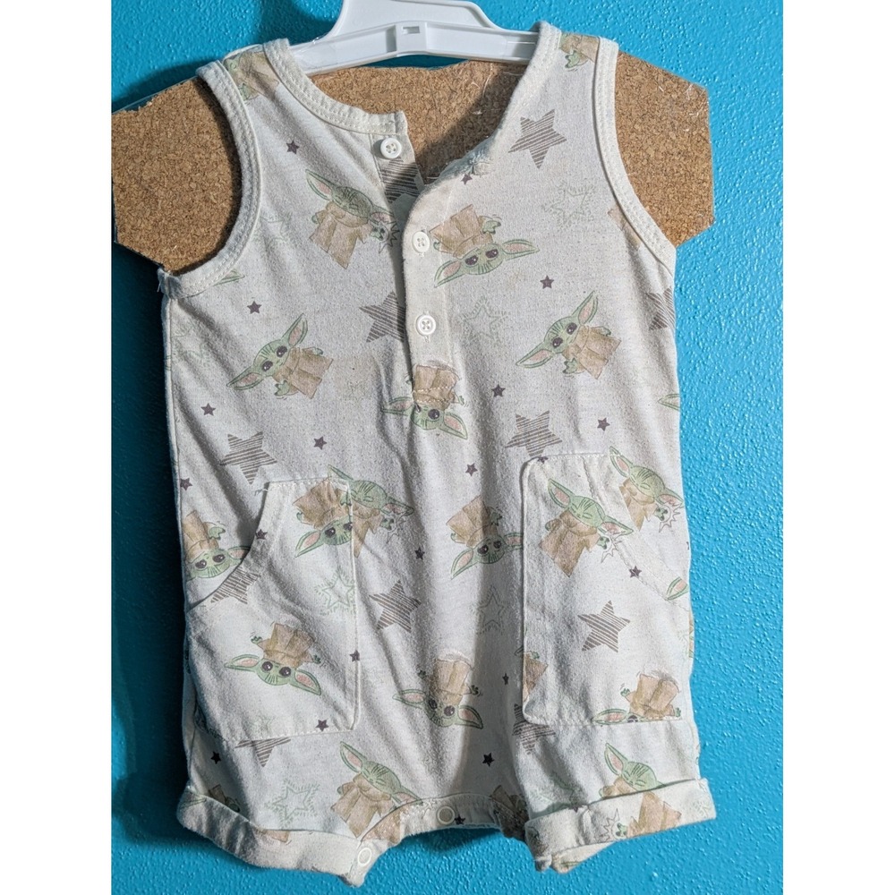 The Mandalorian franchise featuring a Grogu ("Baby Yoda") graphic Romper